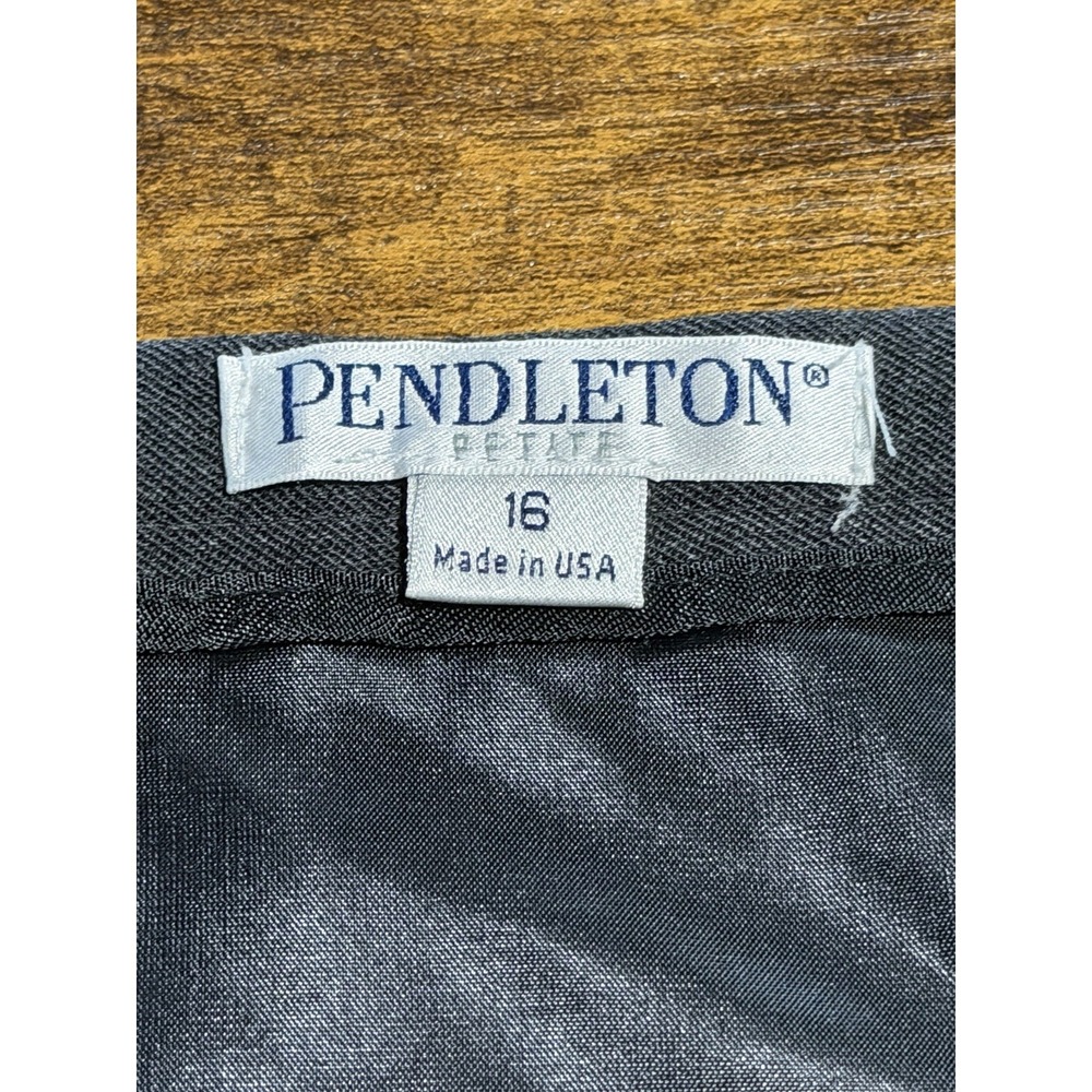 Pendleton gray‎ 100% wool straight/pencil knee length lined skirt Business Sz 16 - Picture 4 of 6